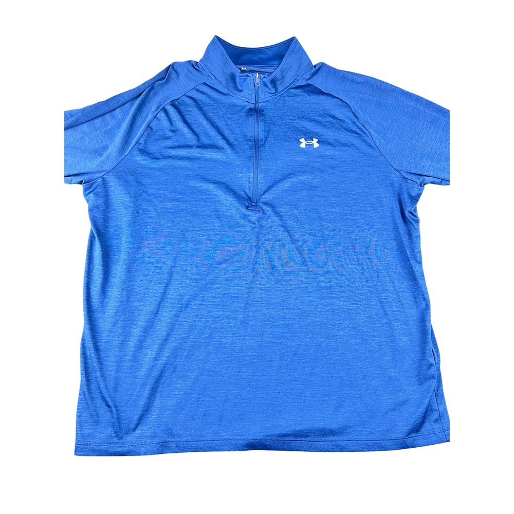 Under‎ Armour Blue 3XL Loose Fit Quarter Zip Long Sleeve Performance Shirt